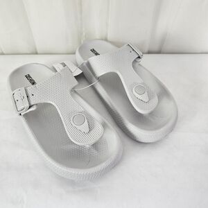 Cushionaire Flo Cloud Thong Sandal Light Gray Size 9 NWT